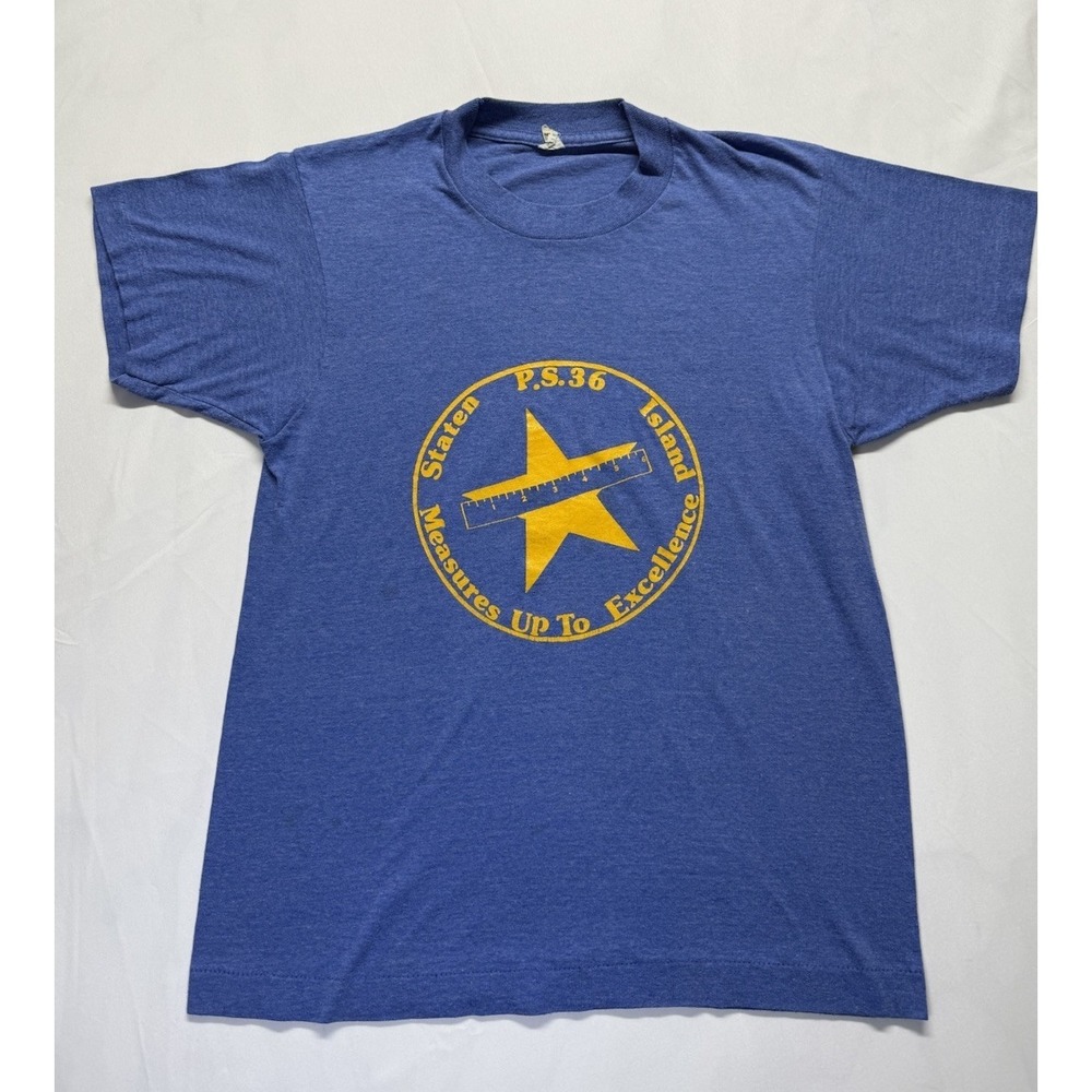 Vintage 199 Screen Stars Staten Island Class List USA Made Shirt Single Stitch S